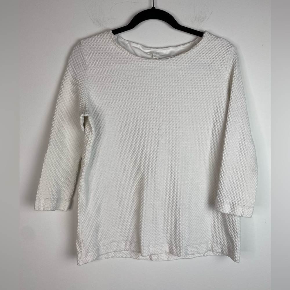 COS waffle Knit Top Ivory Size M